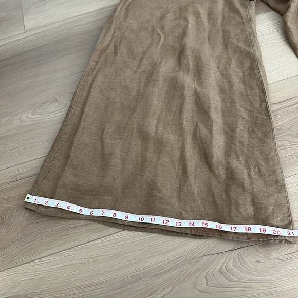 Banana Republic Size 6 Petite tan linen wide leg culotte pants - Picture 3 of 9